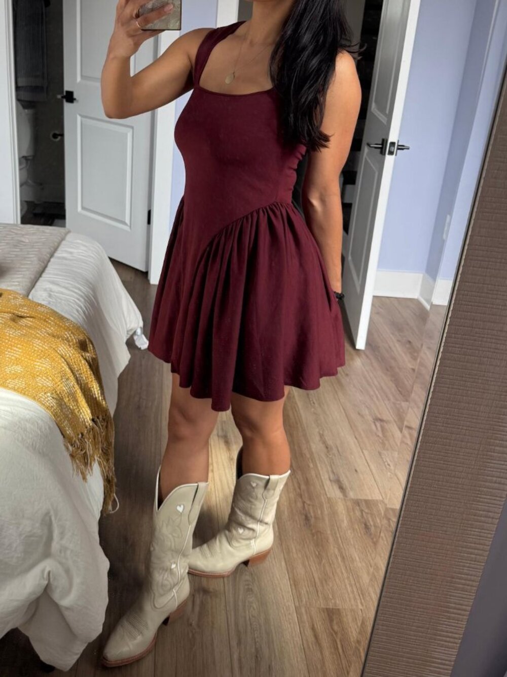 Meshki Burgundy Sleeveless Mini Dress
